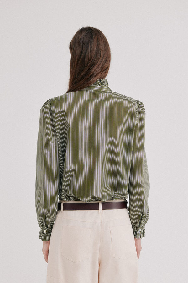 Hoss Intropia Cristela. Camisa de riscas Khaki