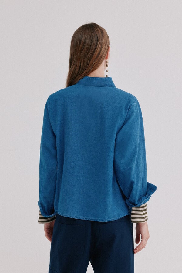 Hoss Intropia Coria. Camisa de ganga Azul