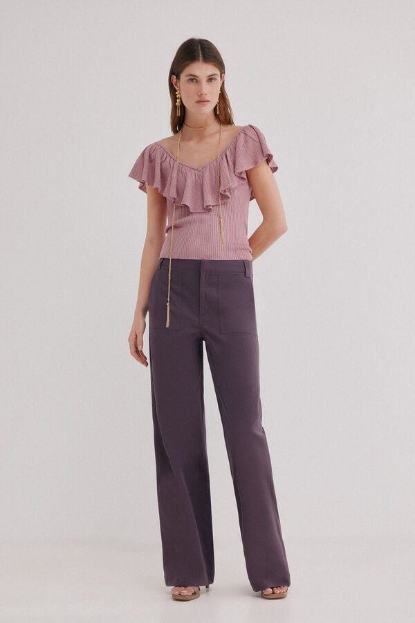 Hoss Intropia Palmira. Cal&ccedil;a de corte reto Roxo