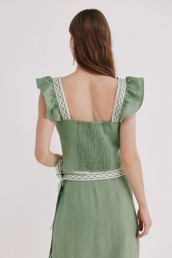 Hoss Intropia Caela. Top bordados Verde