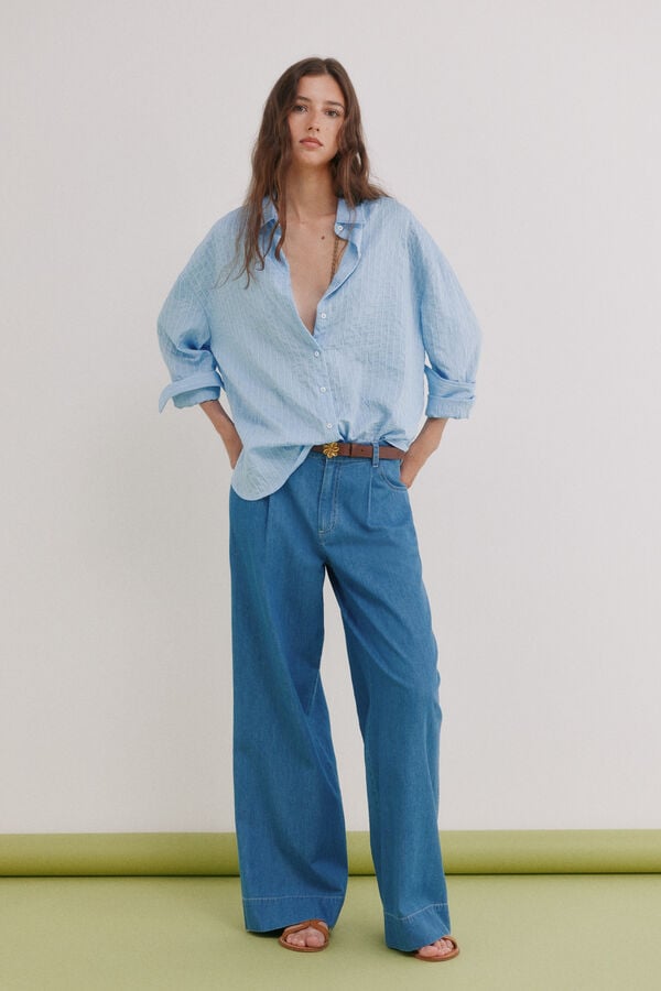 Hoss Intropia Cordelia. Camisa de riscas Azul