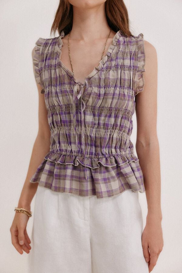 Hoss Intropia Galilea. Top xadrez Roxo