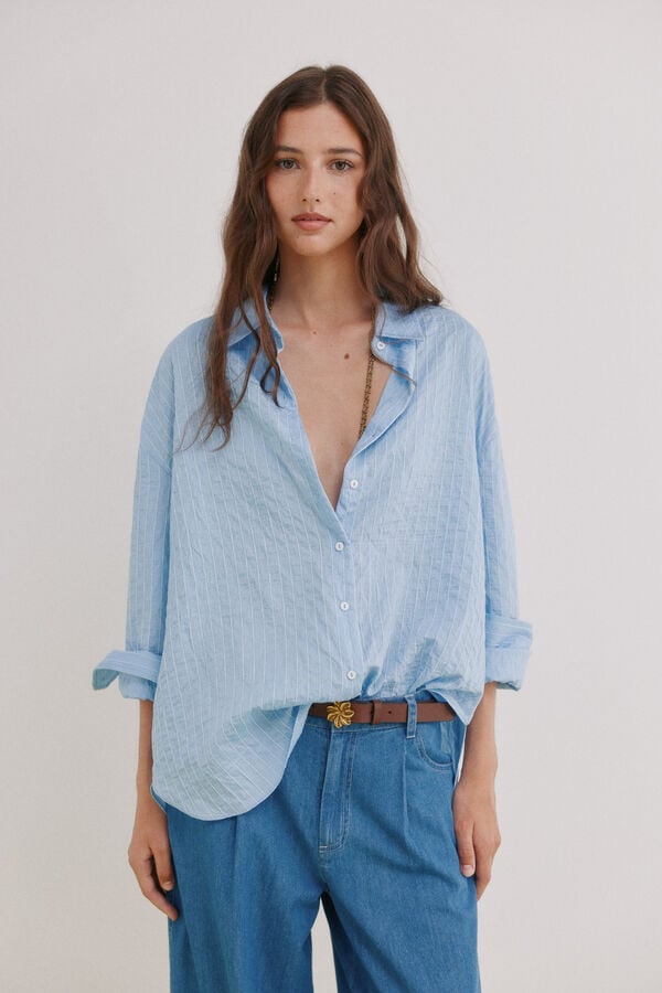 Hoss Intropia Cordelia. Camisa de riscas Azul
