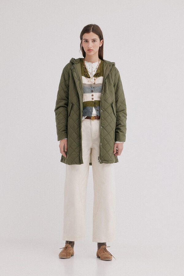 Hoss Intropia Daneris. Casaco midi Khaki