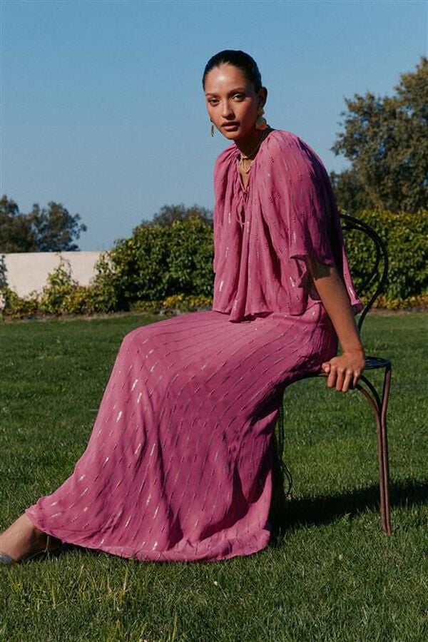 Hoss Intropia Angela. Vestido flu&iacute;do Rosa