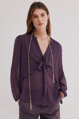 Hoss Intropia Gala. Blusa con lazada Morado