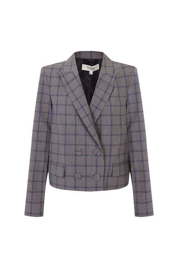 Hoss Intropia Estela. Blazer aos quadrados Cinzento