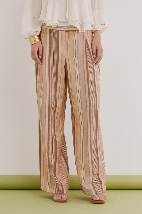 Hoss Intropia Palmina. Pantal&oacute;n de rayas Rosa