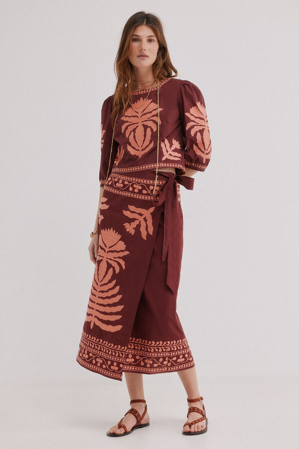 Hoss Intropia Guadalupe. Blusa de algod&oacute;n Granate