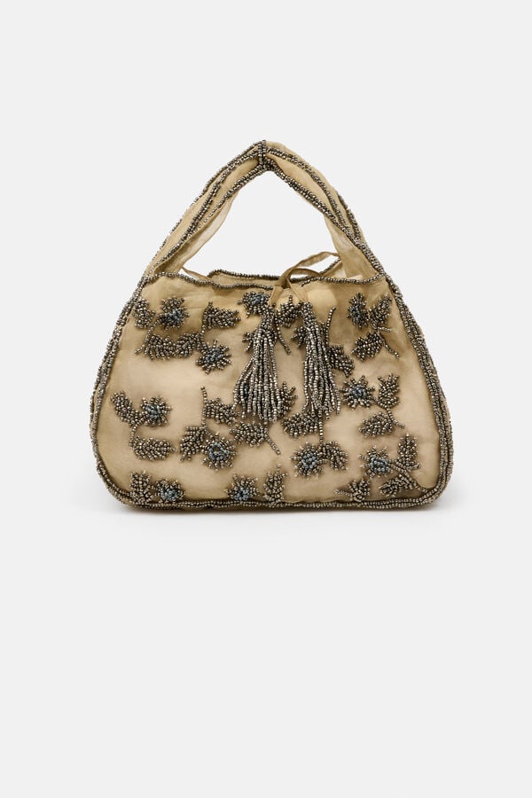 Hoss Intropia Nayara. Bolso de organza bordado Rosa