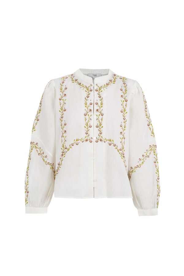 Hoss Intropia Cintya. Camisa bordada Ecru