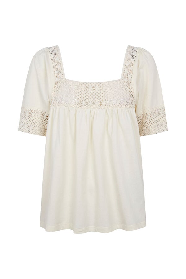 Hoss Intropia Miranda. T-shirt rom&acirc;ntica Beige
