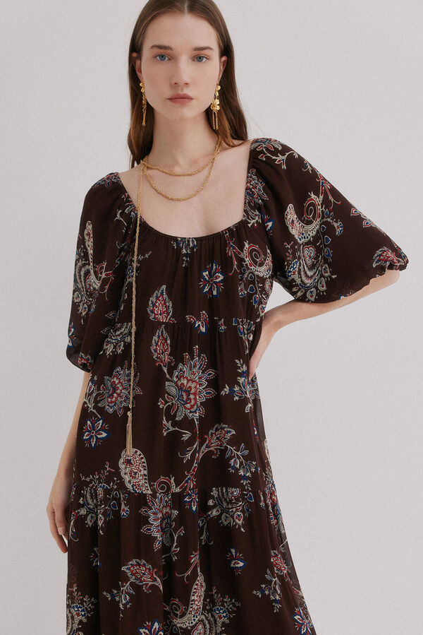 Hoss Intropia Adela. Vestido estampado Castanho