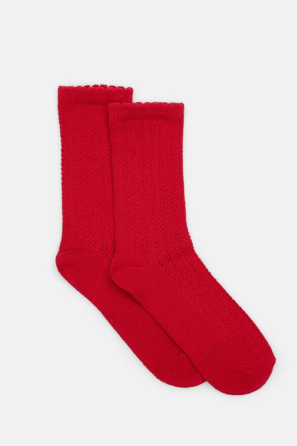 Hoss Intropia Lavinia. Meias rendadas com lurex Vermelho