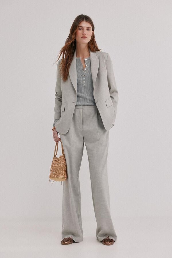 Hoss Intropia Eug&egrave;ne. Blazer cierre cruzado Gris