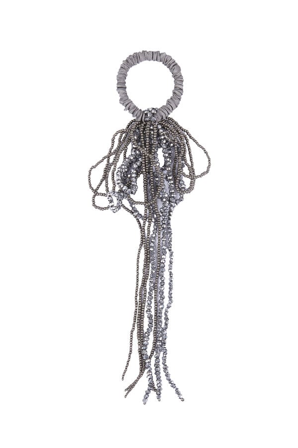 Hoss Intropia Leticia. Coletero plateado de beads Gris