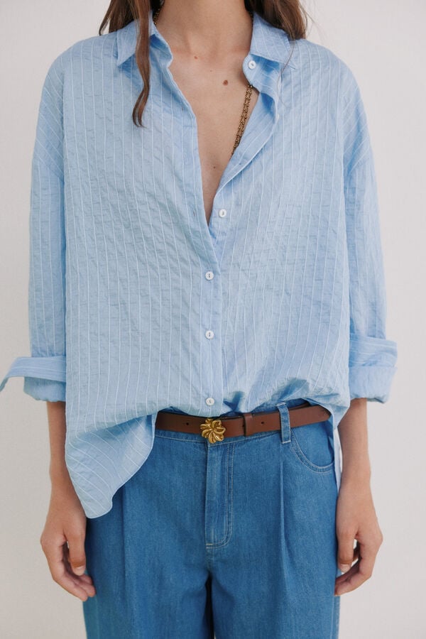 Hoss Intropia Cordelia. Camisa de riscas Azul