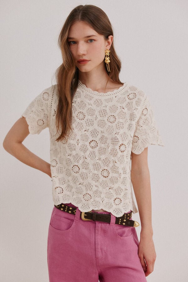 Hoss Intropia Irune.Top crochet Beige