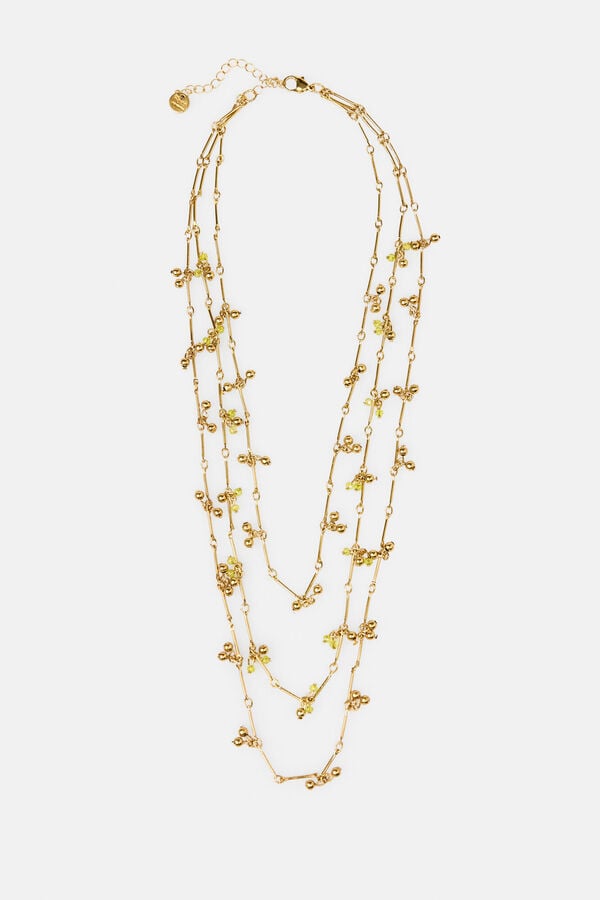 Hoss Intropia Leonor. Collar multitiras ba&ntilde;ado en oro Dorado
