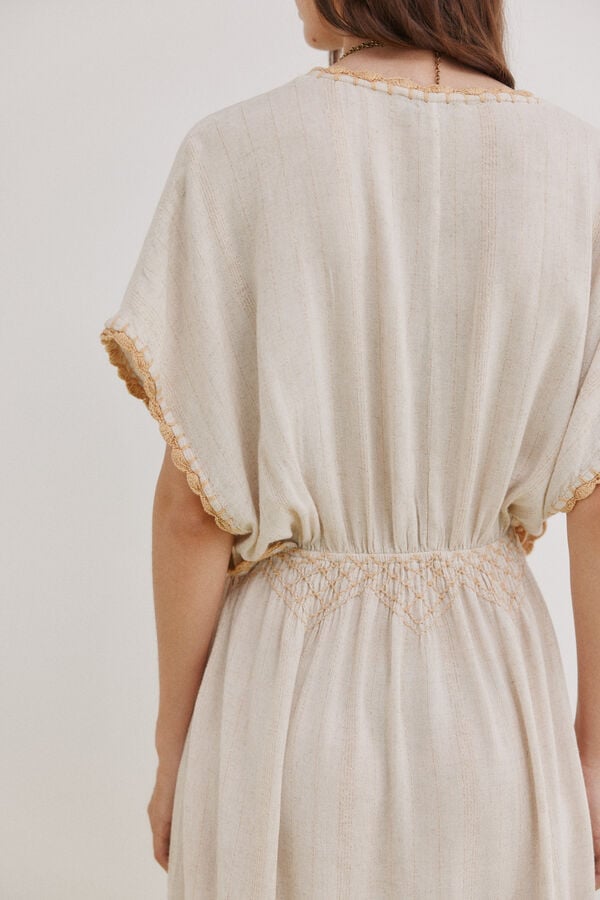 Hoss Intropia Alexia. Vestido bordado Beige