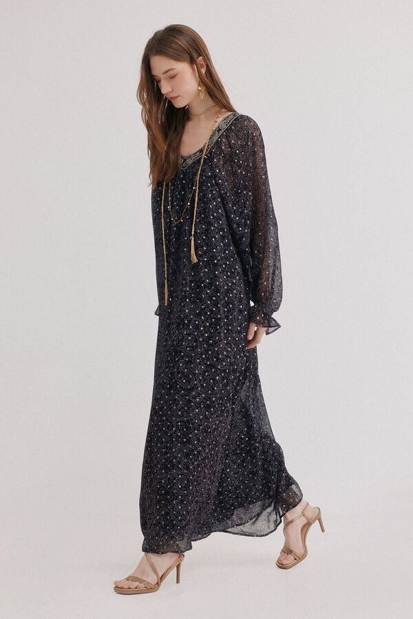 Hoss Intropia Aitana. Vestido con bordado Negro