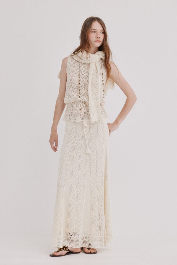 Hoss Intropia Rielle. Saia de malha Branco
