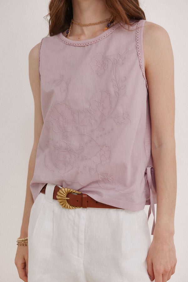 Hoss Intropia Marcela. Top bordado Roxo