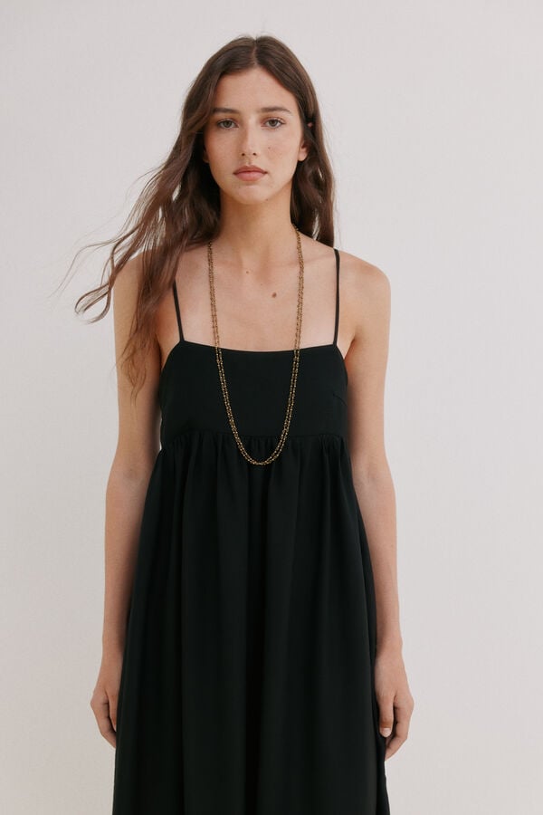 Hoss Intropia Asunci&oacute;n. Vestido lazada Negro