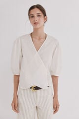Hoss Intropia Cintia. Blusa cruzada Ecru
