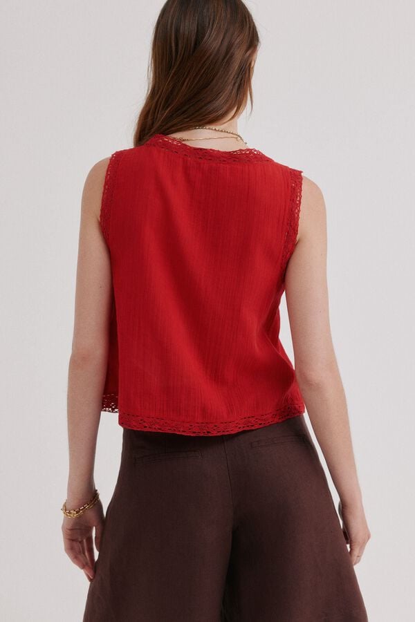 Hoss Intropia Cora. Blusa rom&acirc;ntica Vermelho