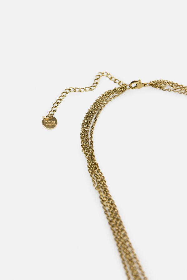 Hoss Intropia Luisa. Collar corbatero ba&ntilde;ado en oro Dorado
