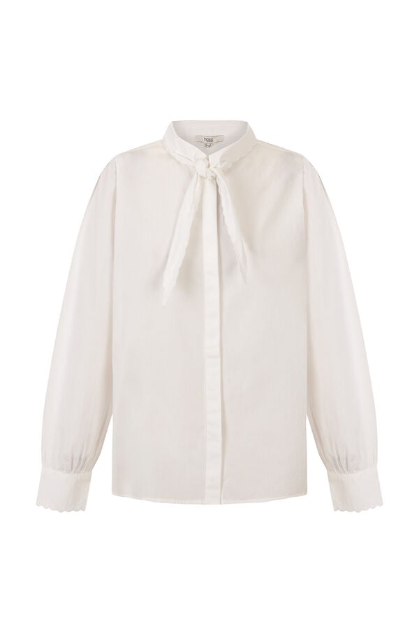 Hoss Intropia Caia. Blusa com la&ccedil;ada Branco