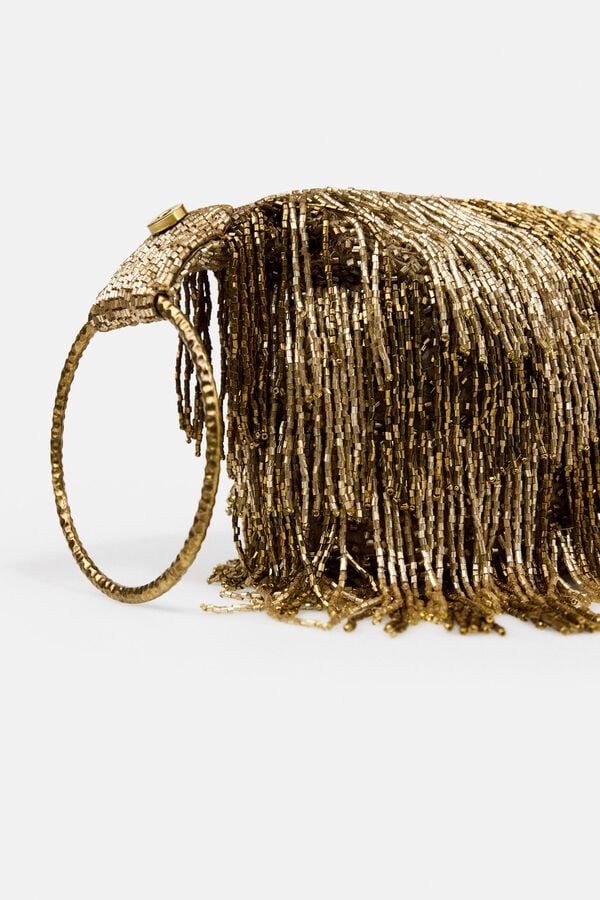 Hoss Intropia Natalia. Mala com argolas e franjas Dourado