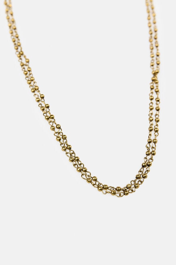 Hoss Intropia Luciana. Collar beads ba&ntilde;ado en oro Dorado