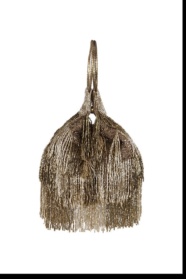 Hoss Intropia Natalia. Mala com argolas e franjas Dourado