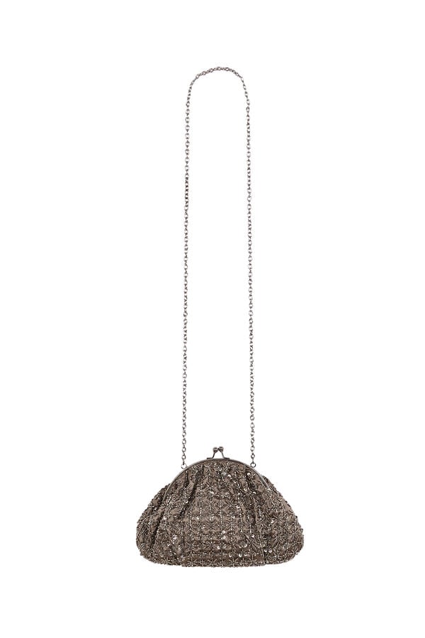 Hoss Intropia Nuria. Mala clutch bordada Cinzento