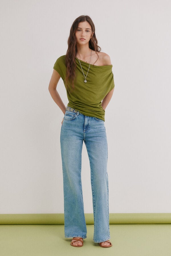 Hoss Intropia Madeline. T-shirt drapeada Verde