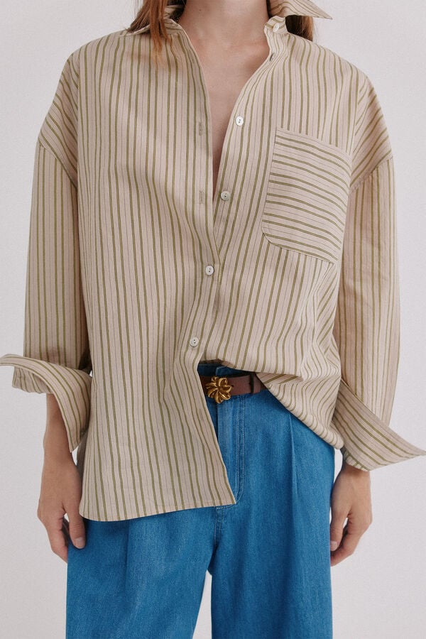 Hoss Intropia Corinna. Camisa de riscas Verde