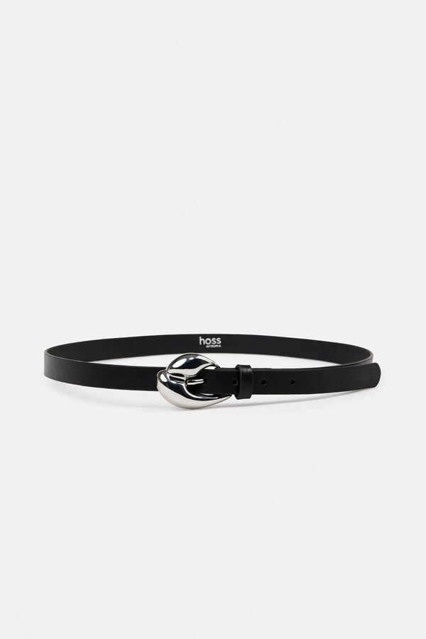 Hoss Intropia Lola. Cintur&oacute;n de piel Negro