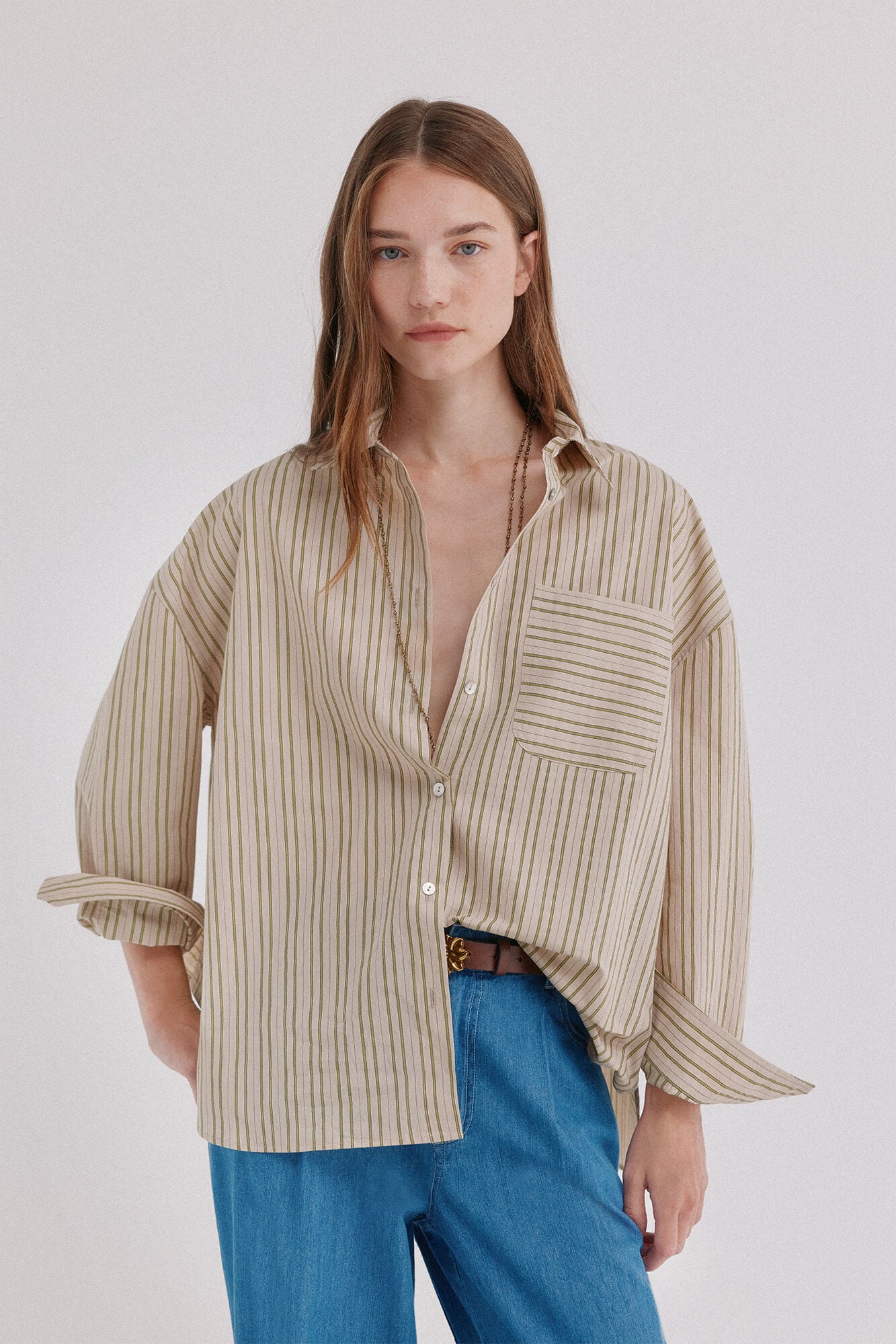 Hoss Intropia Corinna. Camisa de riscas