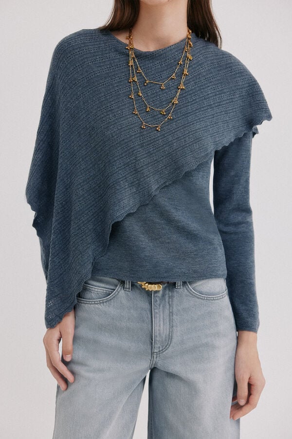 Hoss Intropia Iria.Jersey tipo capa Gris