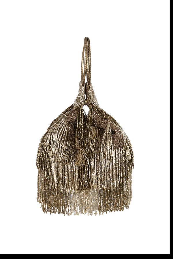 Hoss Intropia Natalia. Mala com argolas e franjas Dourado