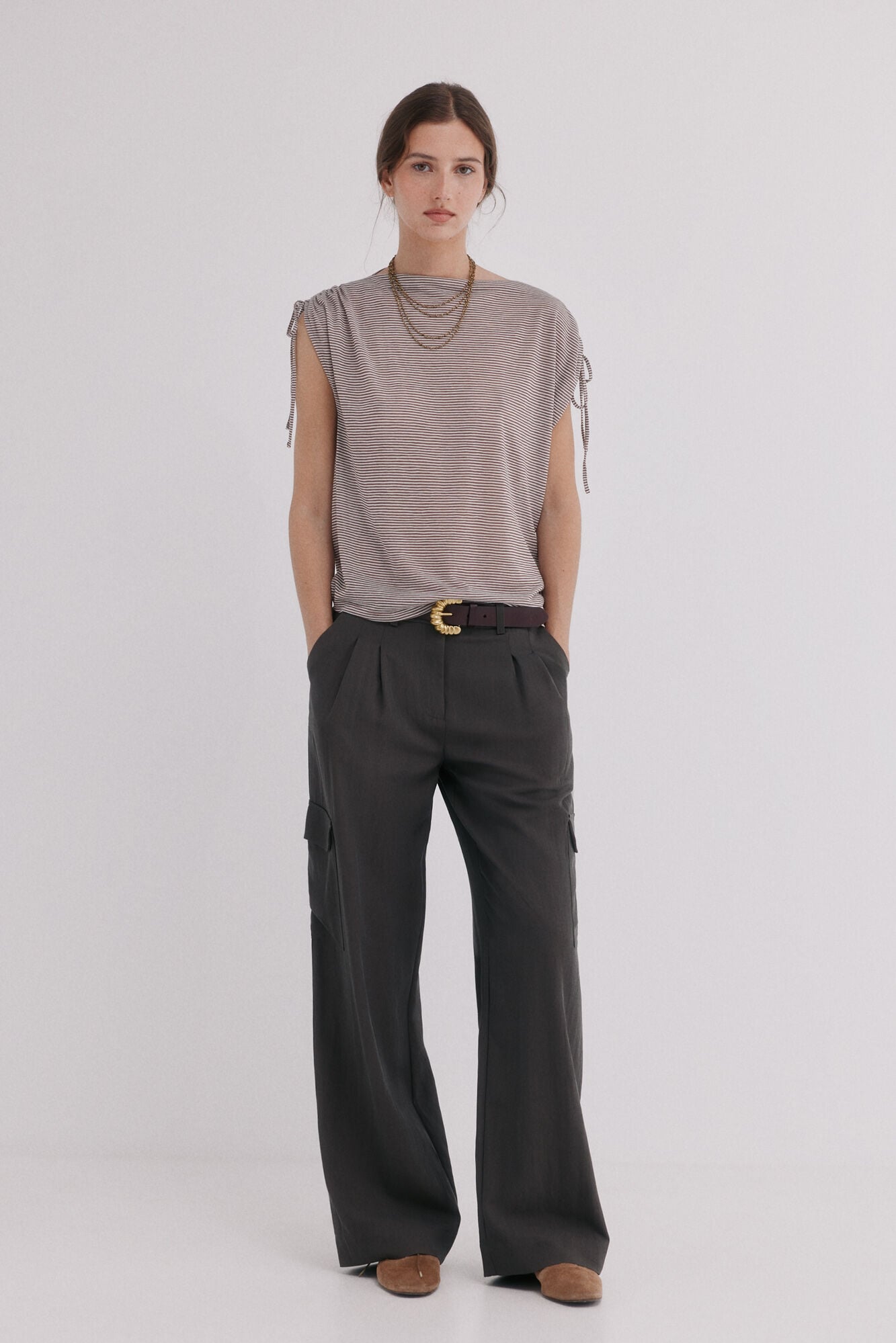 Hoss Intropia Madison. T-shirt com franzidos