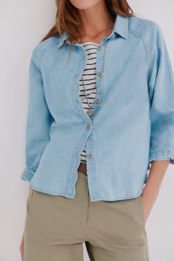 Hoss Intropia Cora. Camisa de ganga Azul