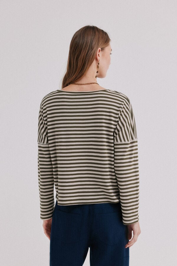 Hoss Intropia Malena. T-shirt riscas Khaki