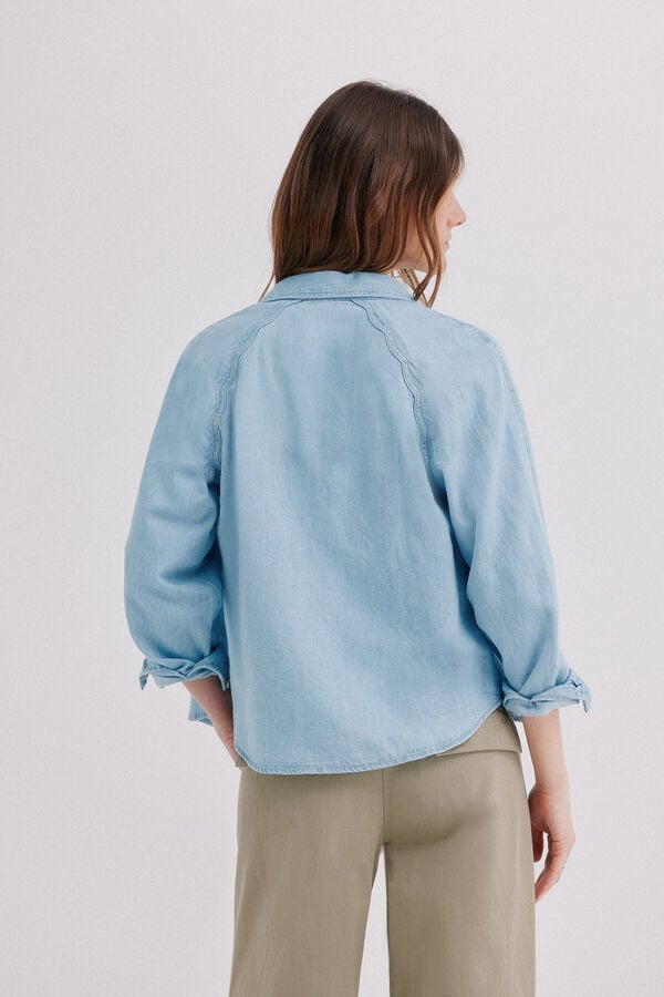 Hoss Intropia Cora. Camisa de ganga Azul