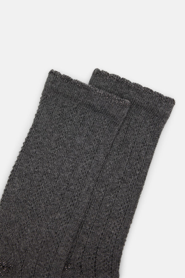 Hoss Intropia Lavinia. Meias rendadas com lurex Cinzento
