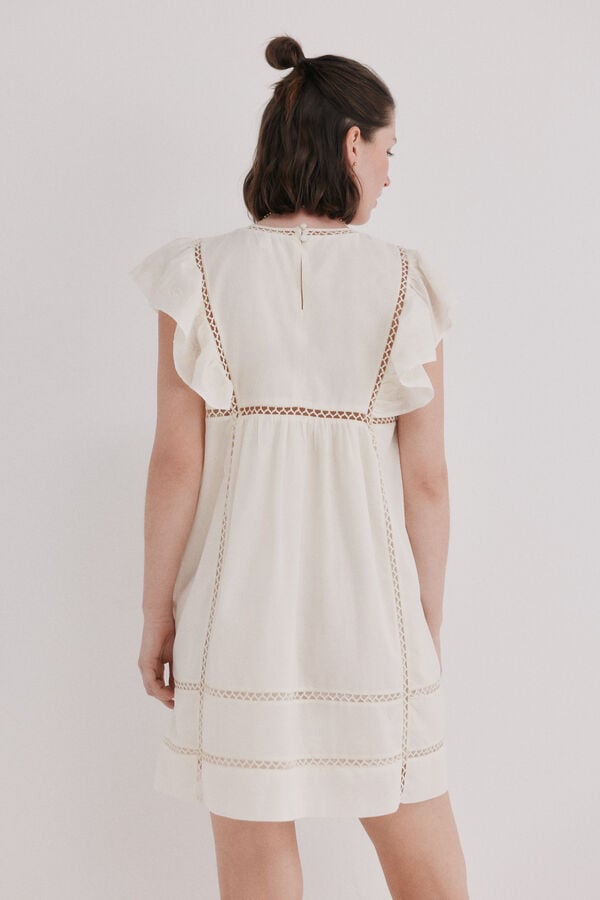 Hoss Intropia Aroa. Vestido bordado Ecru