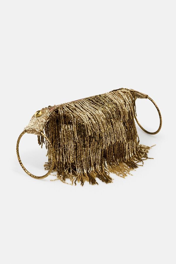 Hoss Intropia Natalia. Mala com argolas e franjas Dourado