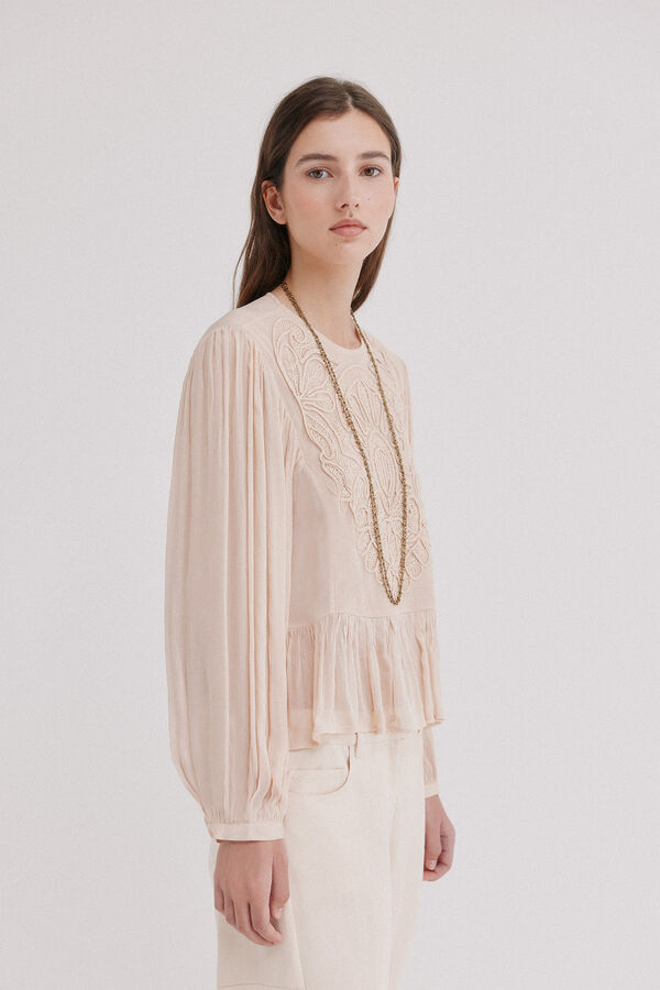 Hoss Intropia Ciane. Blusa rom&acirc;ntica Ecru